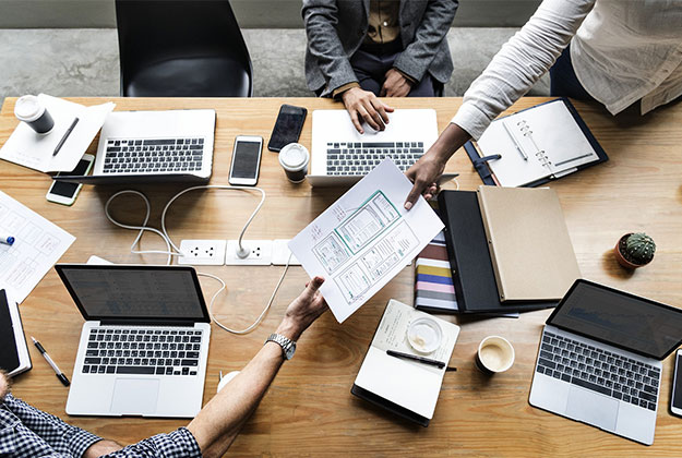 Group of Businessman working on a retirement plan